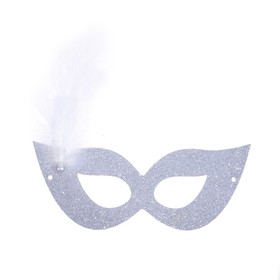 Карнавальная маска с пером, цвет серебро