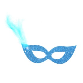Карнавальная маска с пером, цвет голубой