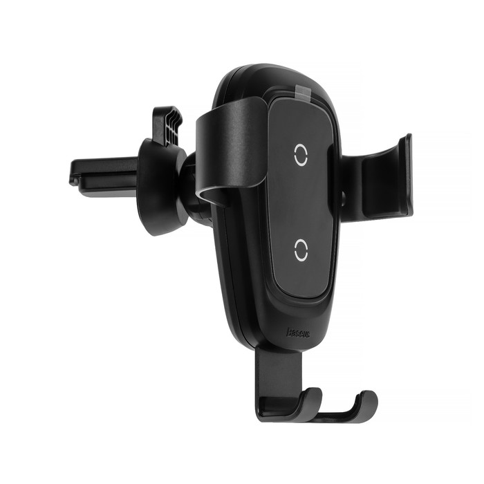 Держатель телефона Baseus Metal Gravity в дефлектор, беспроводная зарядка, матовый BSWC-C01 - Фото 1