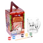 Набор для творчества. Кружка-раскраска с открытками на новый год «Дед Мороз и зверята» - фото 39798036