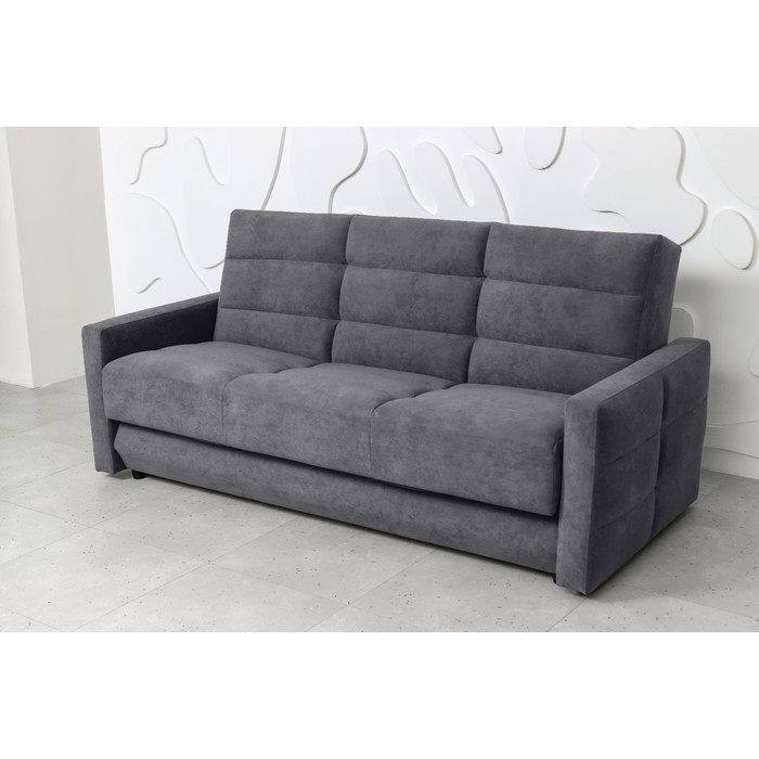 Прямой диван «Прайм 9», книжка, независимый пружинный блок, велюр, цвет selfie grey