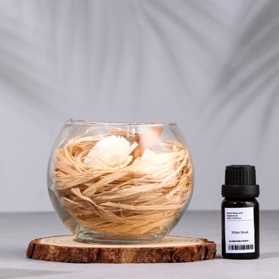 Набор ароматический: ваза-саше с сухоцветом и корицей, ароматическое масло «Мускат», 10 мл