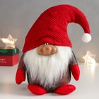 Кукла интерьерная "Дедуля Мороз в огромном красном колпаке" 22х15х10 см - фото 282042577