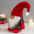 Кукла интерьерная "Дедуля Мороз в огромном красном колпаке" 22х15х10 см - Фото 4