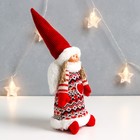 Интерьерная кукла текстильная «Ангелочек Марфуша в красном платье с узорами и сердечком», 33×13×10 см - Фото 2