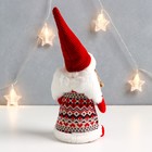 Интерьерная кукла текстильная «Ангелочек Марфуша в красном платье с узорами и сердечком», 33×13×10 см - Фото 3