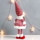 Кукла интерьерная "Малышка Тося в красном вязаном платье с сердечком" 45х18х11 см - Фото 5