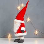 Кукла интерьерная "Дед Мороз в полосатых гетрах, красный" 80х24х14 см - Фото 3