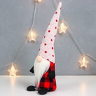 Кукла интерьерная "Дедушка Мороз в клетчатом кафтане, колпак в горох" 40х15х8 см - фото 21714940