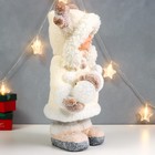 Сувенир керамика свет "Малышка в шубке и с рожками на капюшоне, со снежком" 44х22х19 см - фото 9826281