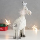 Сувенир полистоун "Лосик с серебристыми рожками, с пуховым шарфом" 20х11х7 см - фото 21714967