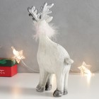 Сувенир полистоун "Лосик с серебристыми рожками, с пуховым шарфом" 20х11х7 см - фото 21714968