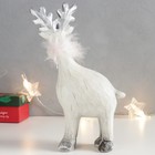 Сувенир полистоун "Лосик с серебристыми рожками, с пуховым шарфом" 20х11х7 см - фото 21714969