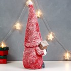 Сувенир керамика свет "Дедуля Мороз в красном полосатом наряде со скворечником" 47х21х15 см   756797 - Фото 3