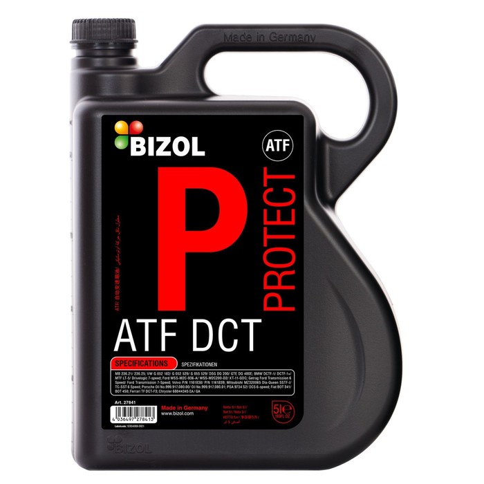 Масло трансмиссионное для АКПП BIZOL Protect ATF DCT, НС-синтетическое, 5 л - Фото 1