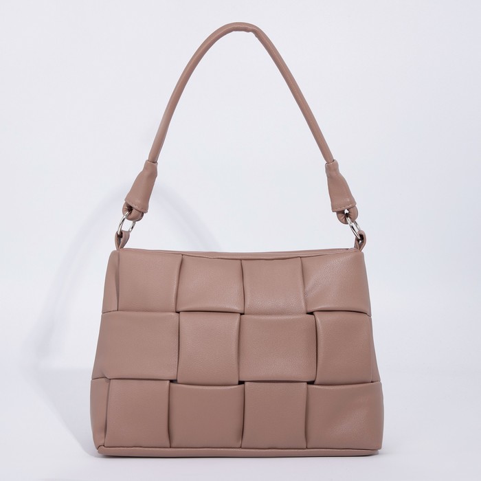 Сумка-тоут на молнии, цвет бежевый - Фото 1