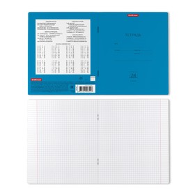 

Тетрадь 24 листа в клетку ErichKrause "Классика Neon", обложка мелованный картон, блок офсет, белизна 100%, голубая