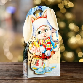 Подарочная новогодняя коробка «Зайчик», фигурная, для сладких подарков, 16.5?8.6?27 см (комплект 5 шт)
