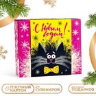 Новый год. Подарочная коробка "Черный кот",18,5 х 16 х 5,8 см 9032461 - фото 3104261