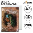 Бумага для акварели А3, 40 листов Calligrata, блок 200 г/м², рисовальная - Фото 1