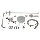 Душевая система ZEIN Z1008, смеситель, тропическая и ручная лейка, стойка, круглая, сатин - Фото 10