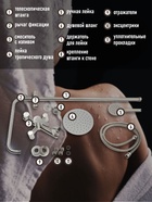 Душевая система ZEIN Z1008, смеситель, тропическая и ручная лейка, стойка, круглая, сатин - Фото 5