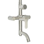 Душевая система ZEIN Z1008, смеситель, тропическая и ручная лейка, стойка, круглая, сатин - Фото 10