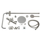 Душевая система ZEIN Z1008, смеситель, тропическая и ручная лейка, стойка, круглая, сатин - Фото 12