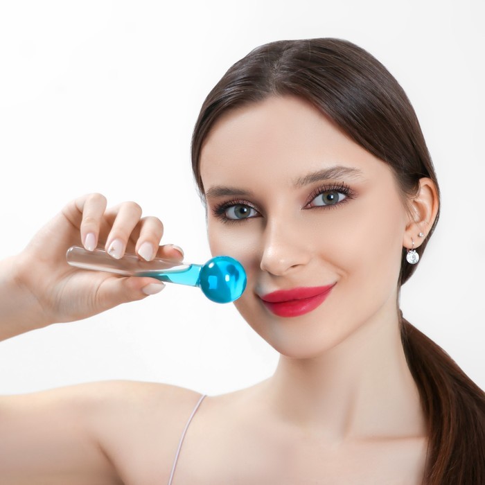 Массажёр для лица «Криосфера», d = 3 см, цвет голубой 30146