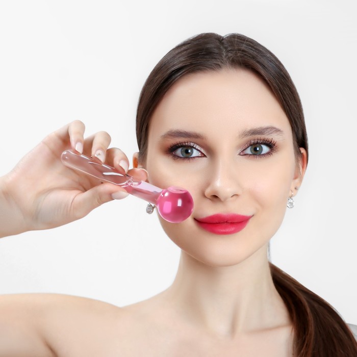 Массажёр для лица «Криосфера», d = 3 см, цвет розовый 30148