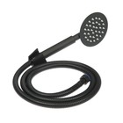 Смеситель для ванны ZEIN ZF3, излив 32 см, с душ набором, нержавеющая сталь, черный - Фото 8