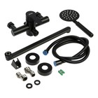 Смеситель для ванны ZEIN ZF3, излив 32 см, с душ набором, нержавеющая сталь, черный - Фото 10