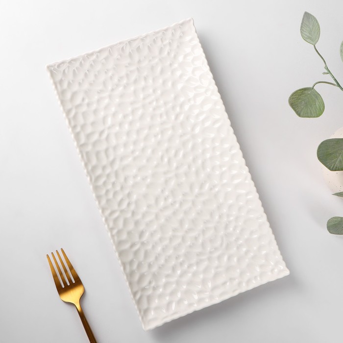 Блюдо керамическое сервировочное «Воздушность», 30,5×17 см, цвет белый - Фото 1