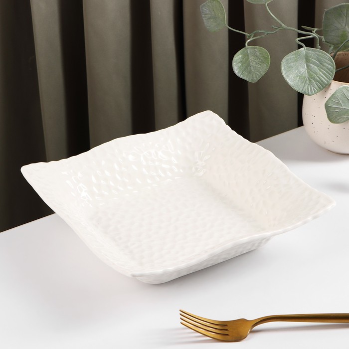 Салатник керамический «Воздушность», 800 мл, d=21.7 см, цвет белый - Фото 1