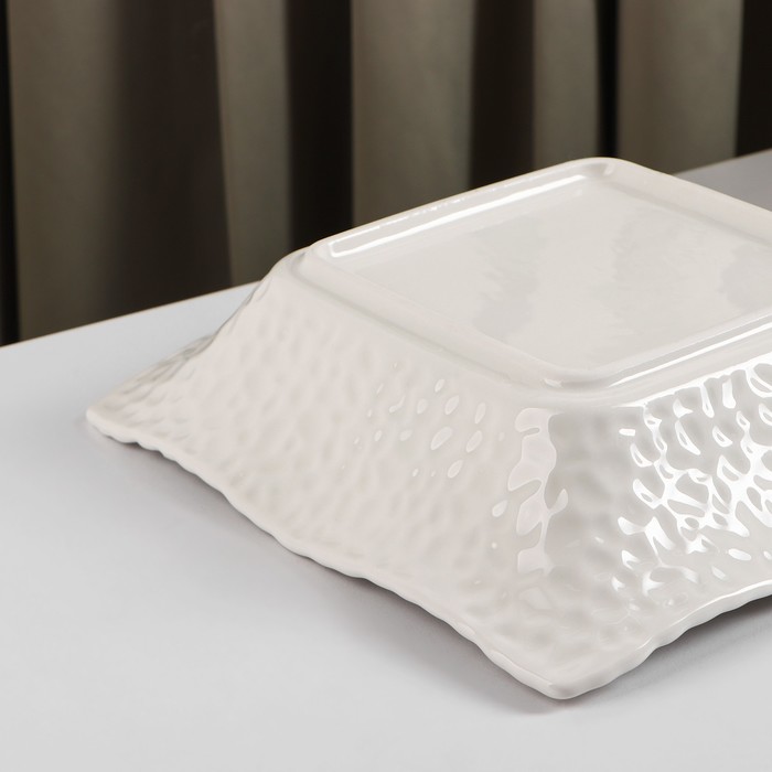 Салатник керамический «Воздушность», 800 мл, d=21,7 см, цвет белый - фото 1908966895