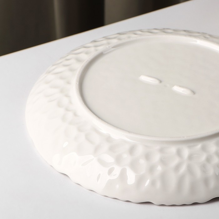Тарелка керамическая десертная «Воздушность», d=20,5 см, цвет белый - фото 1908966900