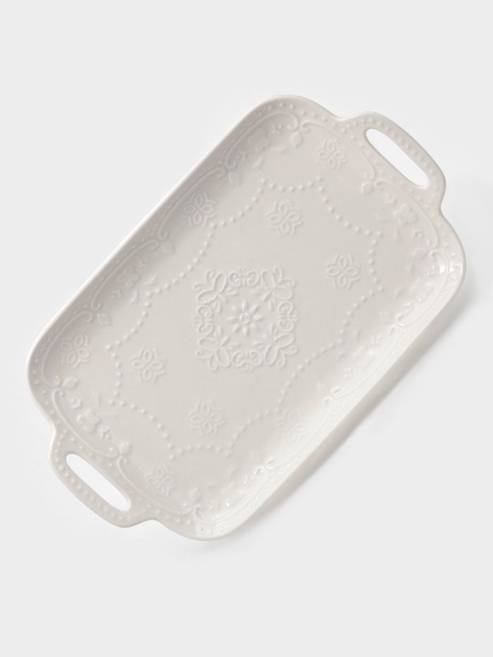 Блюдо Доляна «Сьюзен», 25×14.5 см, керамика, белое - Фото 1