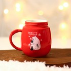 Кружка керамическая «Вместе теплее», 450 мл, цвет красный - фото 23003131