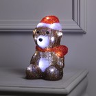 Светодиодная фигура «Медвежонок в шапке» 21 ? 11 ? 11 см, акрил, 20 LED, батарейки ААх2 (не в комплекте), свечение белое - фото 3787582