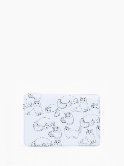 Обложка для проездного, пропуска, с принтом, белая/серая