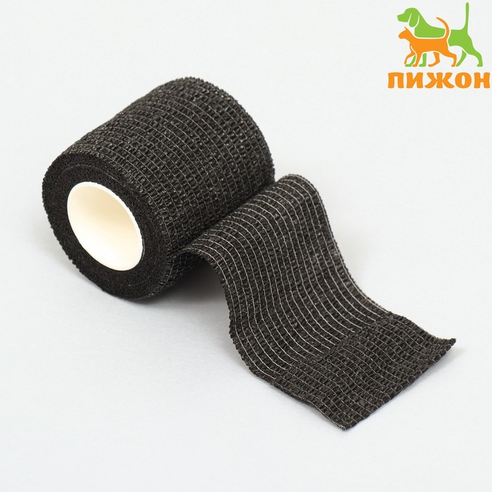 Бинт самофиксирующийся с горькой пропиткой, 5 см, макс. растяжимость 4,5 м, черный - Фото 1