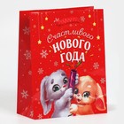 Пакет подарочный новогодний ламинированный «Счастье», S 12 х 15 х 5,5 см - Фото 3