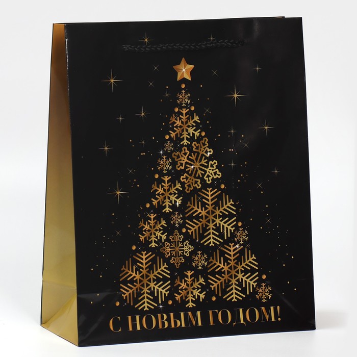 Пакет ламинированный вертикальный «Новогодняя ночь», ML 21 × 25 × 8 см - Фото 1