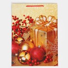 Пакет подарочный новогодний ламинированный «Поздравляю», L 28×38×9 см 7697970