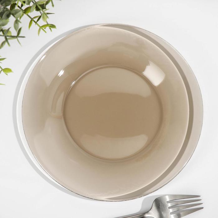 Тарелка десертная стеклянная «Уоркшоп Броунз», d=20 см, цвет коричневый - фото 1908241556