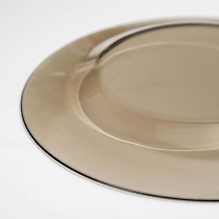 Тарелка десертная стеклянная «Уоркшоп Броунз», d=20 см, цвет коричневый - фото 1908241558