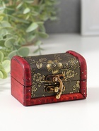 Шкатулка для украшений «Сундучок. Незабудки», дерево, 6×5.8×8.4 см - Фото 1