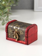 Шкатулка для украшений «Сундучок. Незабудки», дерево, 6×5.8×8.4 см - Фото 2