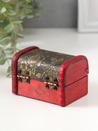 Шкатулка для украшений «Сундучок. Незабудки», дерево, 6×5.8×8.4 см - Фото 4