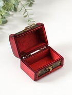 Шкатулка для украшений «Сундучок. Незабудки», дерево, 6×5.8×8.4 см - Фото 5